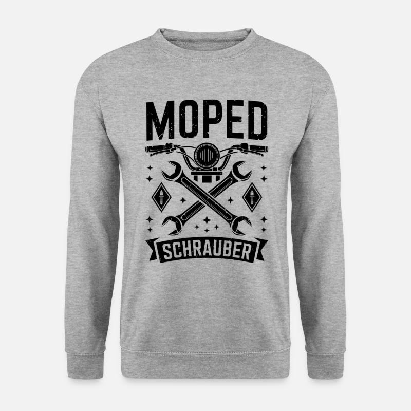 Moped Tuning Schrauber Mopedfahrer - Unisex Pullover - Weißgrau meliert