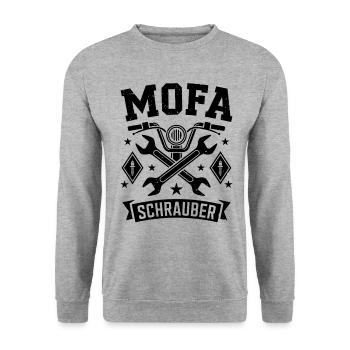 Moped Mechanic Tuning - Unisex Sweatshirt - salt & pepper - Front - Alina (178cm) & Michal (187cm)