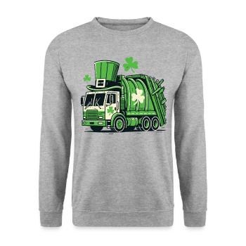 Saint-Patrick Camion à ordures Enfants Fun - Sweat-shirt Unisexe - gris chiné - Devant - Alina (178cm) & Michal (187cm)