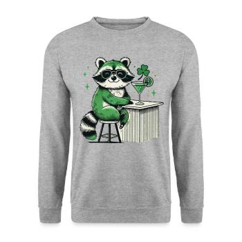Cocktail de raton laveur pour la Saint-Patrick - Sweat-shirt Unisexe - gris chiné - Devant - Alina (178cm) & Michal (187cm)