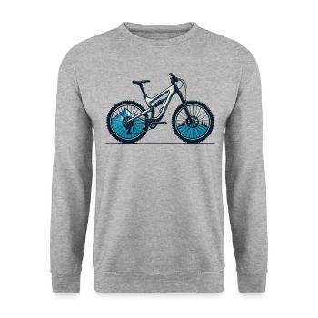 Mountain Bike Cycling Adventure Mountains - Unisex Sweatshirt - salt & pepper - Front - Alina (178cm) & Michal (187cm)