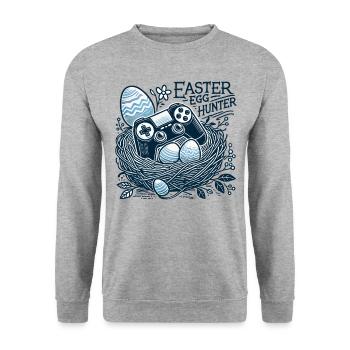 Oster Egg Hunter Manette de jeu Nest - Sweat-shirt Unisexe - gris chiné - Devant - Alina (178cm) & Michal (187cm)
