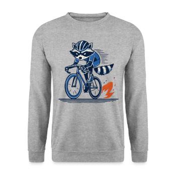 Raton laveur sur vélo de course pour les cyclistes sportifs - Sweat-shirt Unisexe - gris chiné - Devant - Alina (178cm) & Michal (187cm)