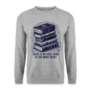 Buchclub motiv im retro buch - Unisex Pullover - Weißgrau meliert - Vorne - Alina (178cm) & Michal (187cm)