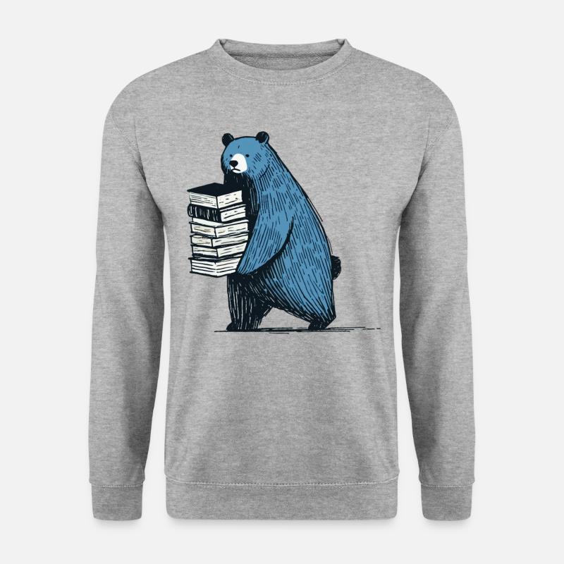 Bücher Leseratte Buchliebhaber Lustiges Buch - Unisex Pullover - Weißgrau meliert
