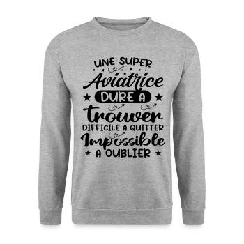 A Super Aviator - Aviator Gift - Unisex Sweatshirt - salt & pepper - Front - Alina (178cm) & Michal (187cm)