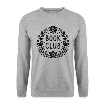 Lesergruppe des Buchclubs - Unisex Pullover - Weißgrau meliert - Vorne - Alina (178cm) & Michal (187cm)
