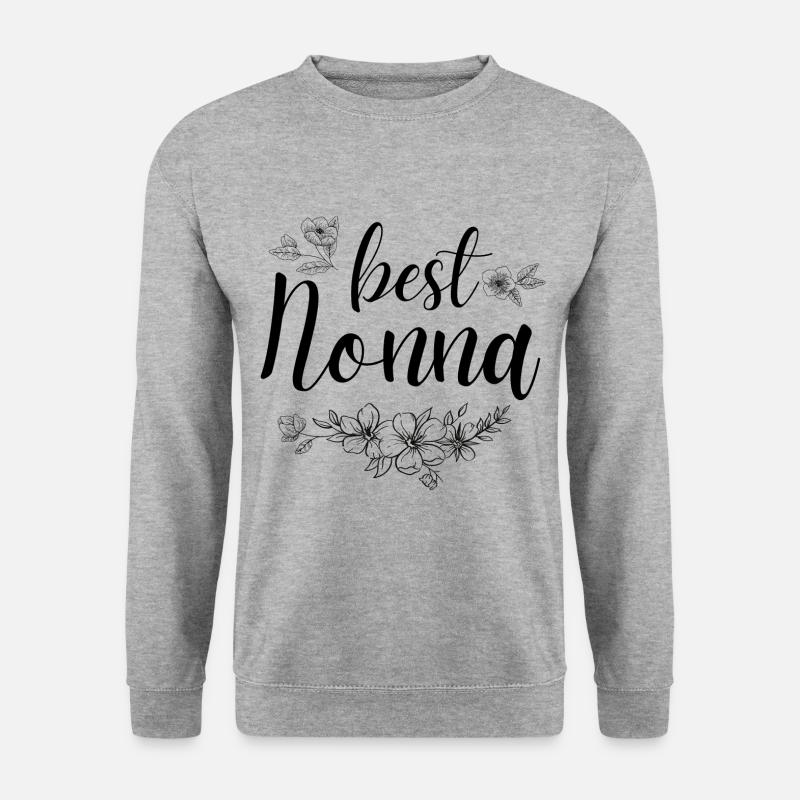 Beste Nonna. Nonna Geschenk - Unisex Pullover - Weißgrau meliert