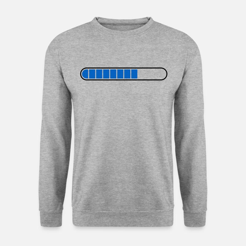 Ladebalken PC Icon blau - Unisex Pullover - Weißgrau meliert