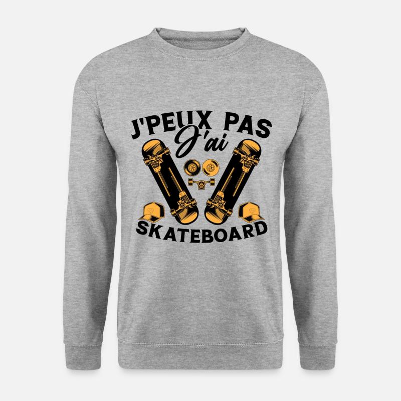 Ich kann nicht Skateboarding - Unisex Pullover - Weißgrau meliert