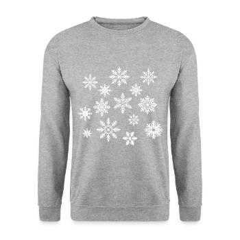 Snowflakes white - Unisex Sweatshirt - salt & pepper - Front - Alina (178cm) & Michal (187cm)