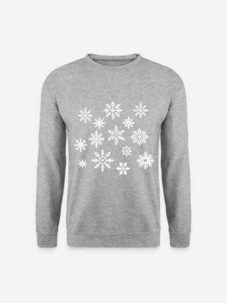 Schneeflocken weiß - Unisex Pullover - Weißgrau meliert