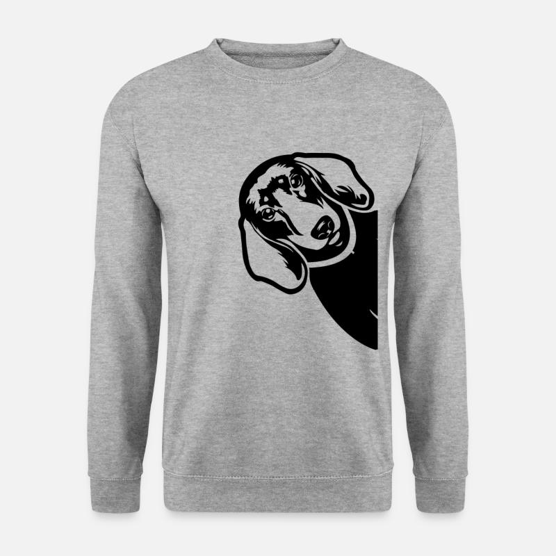 Dackel Rauhaardackel Hundebesitzer Hunde Hund - Unisex Pullover - Weißgrau meliert