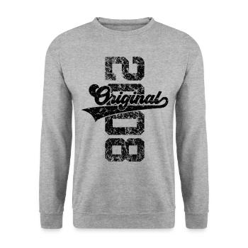 18. GEBURTSTAG ORIGINAL 2008 - Unisex Pullover - Weißgrau meliert - Vorne - Alina (178cm) & Michal (187cm)