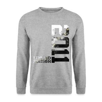 15. GEBURTSTAG 15 JAHRE LIMITED EDITION 2011 - Unisex Pullover - Weißgrau meliert - Vorne - Alina (178cm) & Michal (187cm)