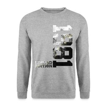 45TH BIRTHDAY 45 YEARS LIMITED EDITION 1981 - Unisex Sweatshirt - salt & pepper - Front - Alina (178cm) & Michal (187cm)
