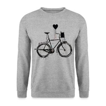 Tee-shirt Sweat Love Ride Tee - Sweat-shirt Unisexe - gris chiné - Devant - Alina (178cm) & Michal (187cm)