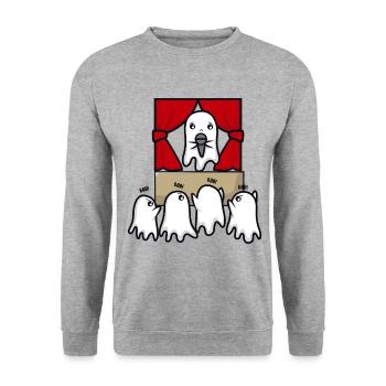 Ghosts at a Halloween concert - Unisex Sweatshirt - salt & pepper - Front - Alina (178cm) & Michal (187cm)