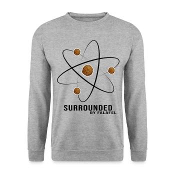 falafel kichererbsen street food arabic surrounded - Unisex Pullover - Weißgrau meliert - Vorne - Alina (178cm) & Michal (187cm)