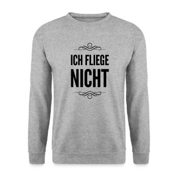 ich bin gegen das Fliegen - Unisex Pullover - Weißgrau meliert - Vorne - Alina (178cm) & Michal (187cm)