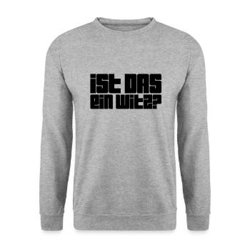 soll das witzig sein? - Unisex Pullover - Weißgrau meliert - Vorne - Alina (178cm) & Michal (187cm)