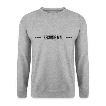 einen Moment - Unisex Pullover - Weißgrau meliert - Vorne - Alina (178cm) & Michal (187cm)