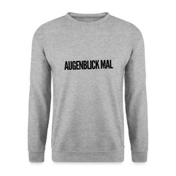 warte kurz - Unisex Pullover - Weißgrau meliert - Vorne - Alina (178cm) & Michal (187cm)