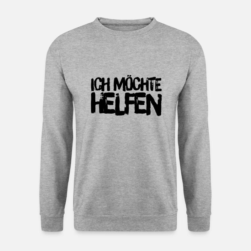ich will helfen - Unisex Pullover - Weißgrau meliert