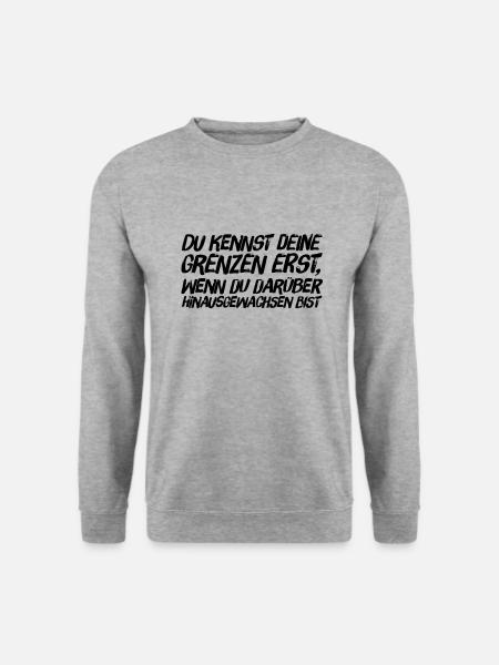 die eigenen Grenzen - Unisex Pullover - Weißgrau meliert
