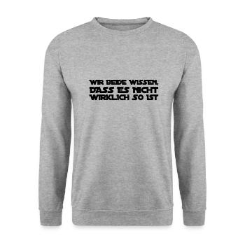 wir beide sehen es - Unisex Pullover - Weißgrau meliert - Vorne - Alina (178cm) & Michal (187cm)