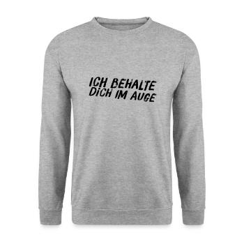 jemanden im Auge behalten - Unisex Pullover - Weißgrau meliert - Vorne - Alina (178cm) & Michal (187cm)