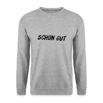 ist ja schon gut - Unisex Pullover - Weißgrau meliert - Vorne - Alina (178cm) & Michal (187cm)