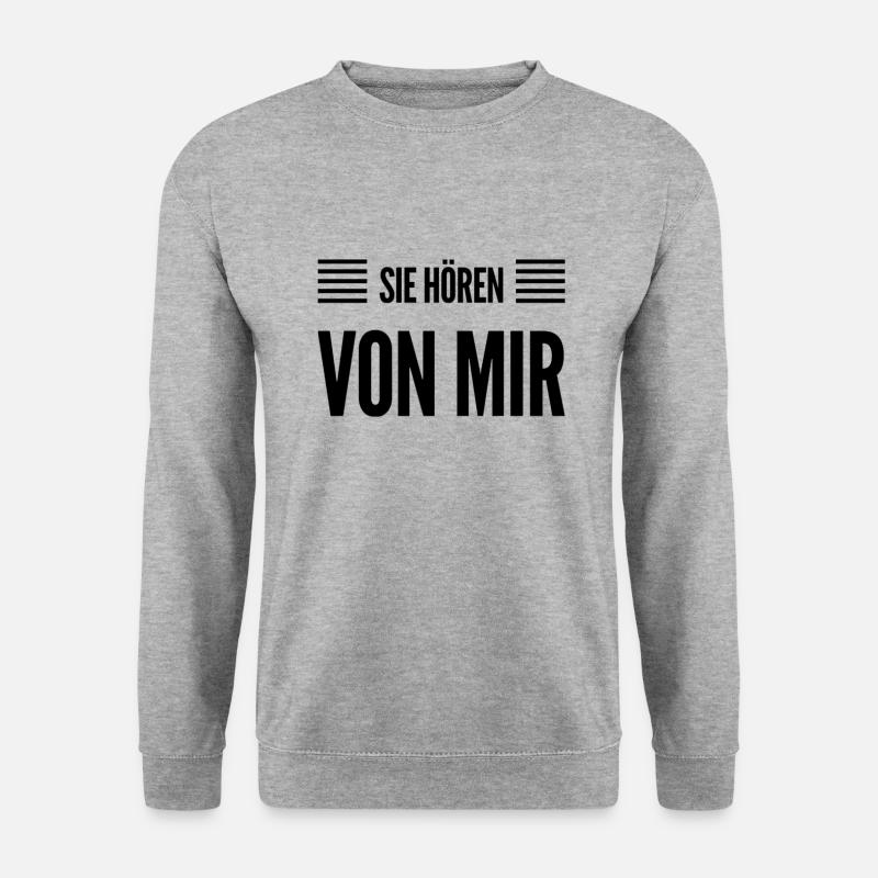 ich melde mich - Unisex Pullover - Weißgrau meliert