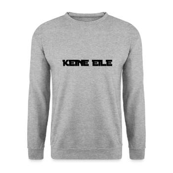 ich mache langsam - Unisex Pullover - Weißgrau meliert - Vorne - Alina (178cm) & Michal (187cm)