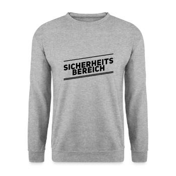 Sicherheitsbereich - Unisex Pullover - Weißgrau meliert - Vorne - Alina (178cm) & Michal (187cm)