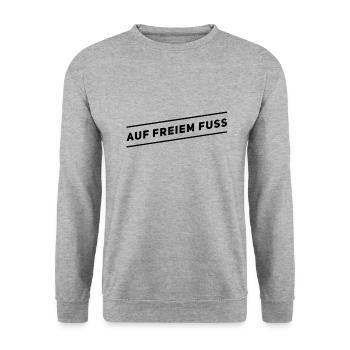 in der Freiheit - Unisex Pullover - Weißgrau meliert - Vorne - Alina (178cm) & Michal (187cm)