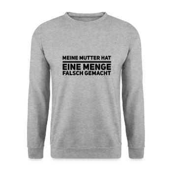 Erziehungsfehler - Unisex Pullover - Weißgrau meliert - Vorne - Alina (178cm) & Michal (187cm)