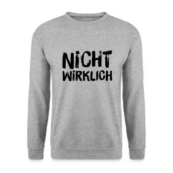 ich will das nicht - Unisex Pullover - Weißgrau meliert - Vorne - Alina (178cm) & Michal (187cm)