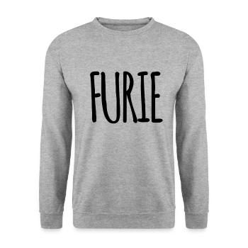 furienhaft - Unisex Pullover - Weißgrau meliert - Vorne - Alina (178cm) & Michal (187cm)