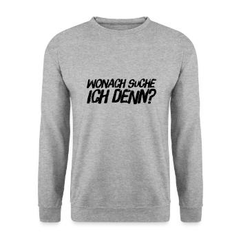 wonach suche ich? - Unisex Pullover - Weißgrau meliert - Vorne - Alina (178cm) & Michal (187cm)