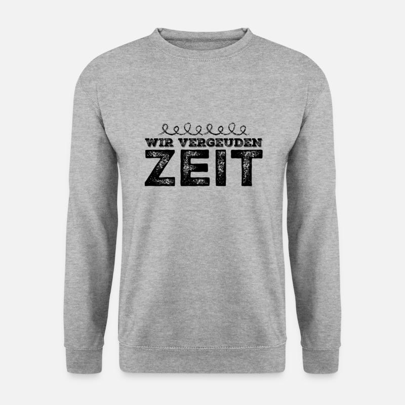 Zeitverschwendung - Unisex Pullover - Weißgrau meliert