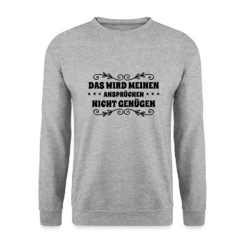 anspruchsvoll - Unisex Pullover - Weißgrau meliert - Vorne - Alina (178cm) & Michal (187cm)