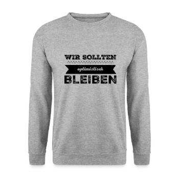 positiv denken - Unisex Pullover - Weißgrau meliert - Vorne - Alina (178cm) & Michal (187cm)