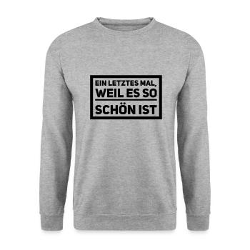es war sehr schön - Unisex Pullover - Weißgrau meliert - Vorne - Alina (178cm) & Michal (187cm)