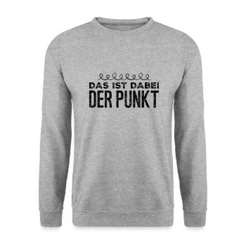 ich mache einen Punkt - Unisex Pullover - Weißgrau meliert - Vorne - Alina (178cm) & Michal (187cm)