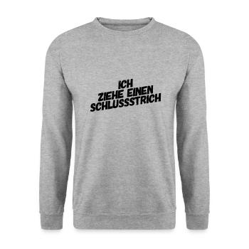 ich ziehe einen Schlussstrich - Unisex Pullover - Weißgrau meliert - Vorne - Alina (178cm) & Michal (187cm)