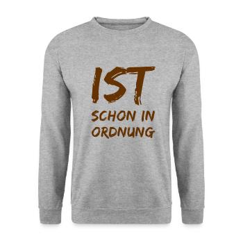 es ist alles okay - Unisex Pullover - Weißgrau meliert - Vorne - Alina (178cm) & Michal (187cm)