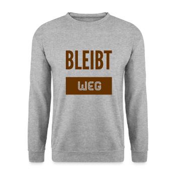 bitte halten sie Abstand - Unisex Pullover - Weißgrau meliert - Vorne - Alina (178cm) & Michal (187cm)