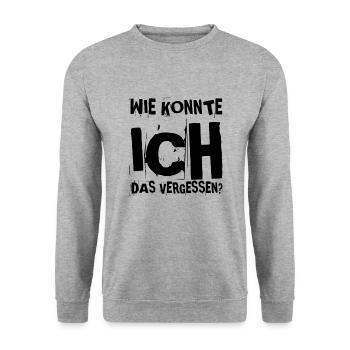 wie konnte ich das vergessen? - Unisex Pullover - Weißgrau meliert - Vorne - Alina (178cm) & Michal (187cm)