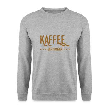 Kaffee ist genial - Unisex Pullover - Weißgrau meliert - Vorne - Alina (178cm) & Michal (187cm)